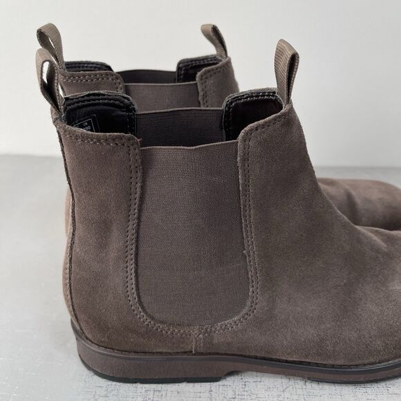 Clarks Boots Mens 12 M Hinman Chelsea Suede Leather Dark Taupe Comfort Preppy main image 7